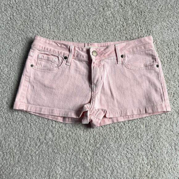 Pink bullhead low rise denim mini shorts - Picture 1 of 5